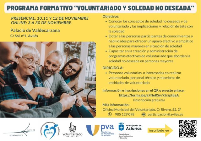 PROGRAMA FORMATIVO SOBRE VOLUNTARIADO Y SOLEDAD NO DESEADA, 2ª edición.