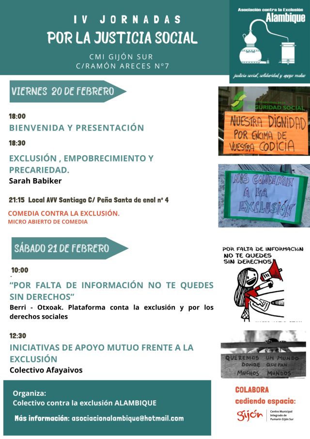 IV Jornadas por la Justicia Social. Exclusión , comunidad y apoyo mutuo