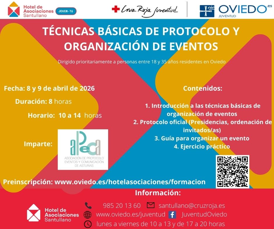 TÉCNICAS BÁSICAS DE PROTOCOLO Y ORGANIZACIÓN DE EVENTOS (FORMACION CONTINUA HOTEL DE ASOCIACIONES SANTULLANO)