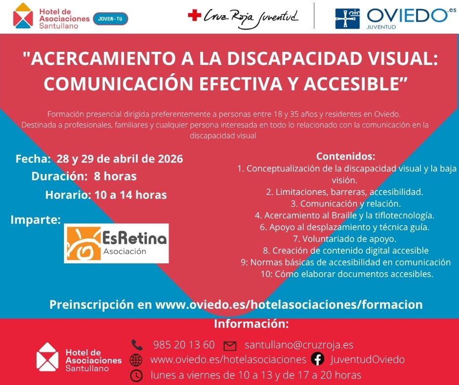  Acercamiento a la discapacidad visual: comunicación efectiva y accesible (formación continua Santullano)