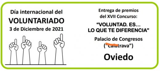 Invitación al acto de celebración del Día Internacional del Voluntariado n el Principado de Asturias