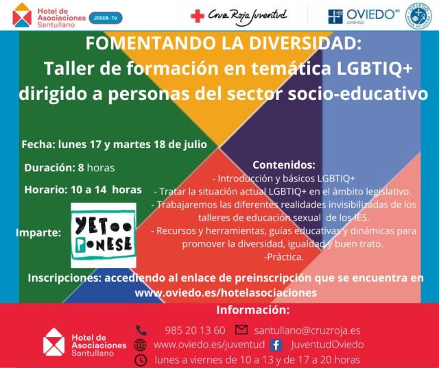 FOMENTANDO LA DIVERSIDAD:  Taller de formación en temática LGBTIQ+ dirigido a personas del sector socio-educativo